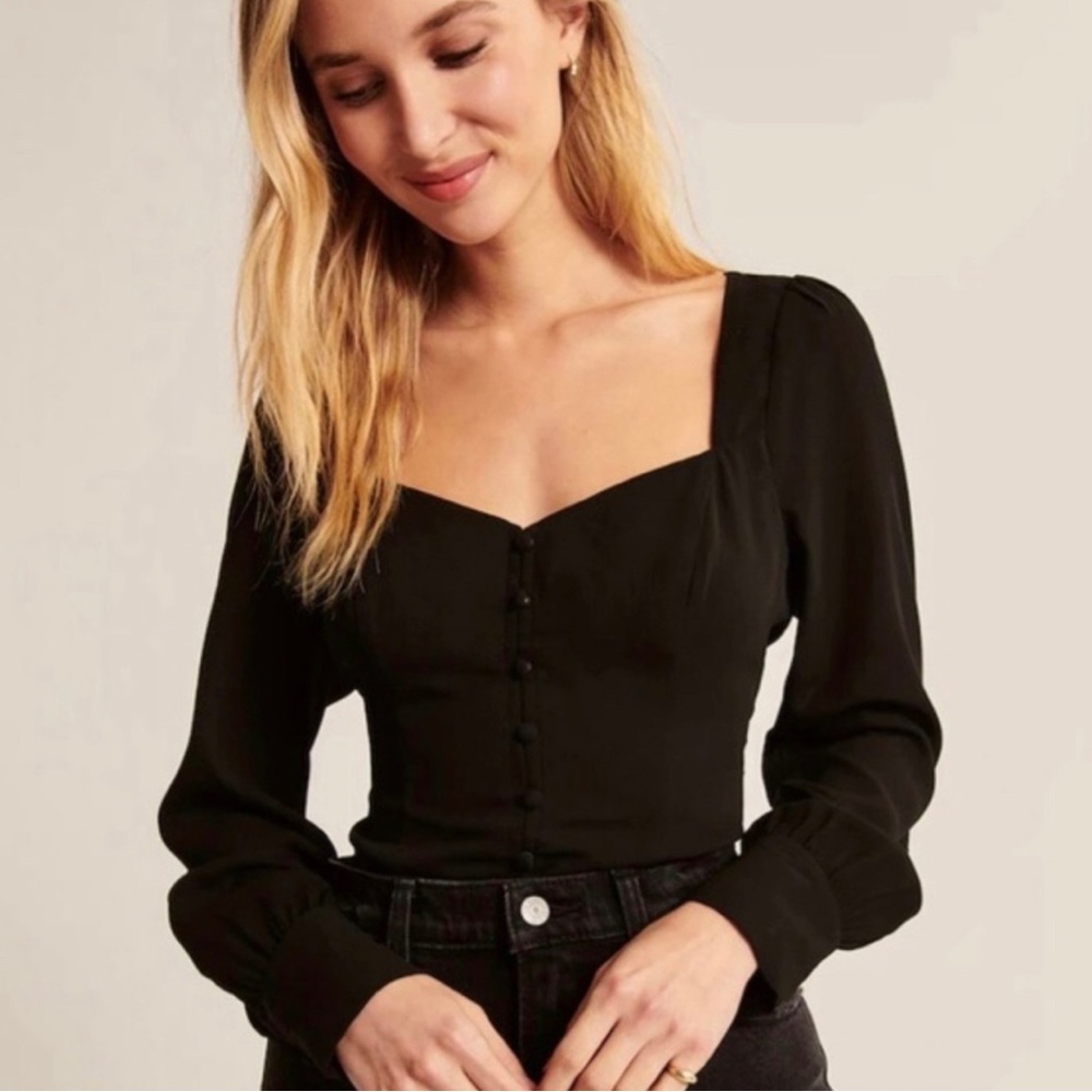Abercrombie Long-Sleeve Blouse, Size M